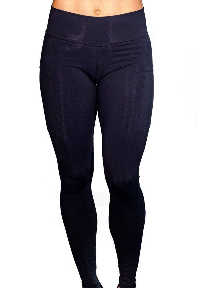 Damen Anti-schweiß Taschen Solide Yoga Leggings Yogahose Tiktok Leggings Mit Hoher Taille