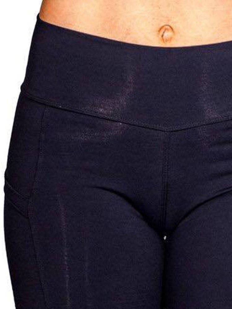 Damen Anti-schweiß Taschen Solide Yoga Leggings Yogahose Tiktok Leggings Mit Hoher Taille