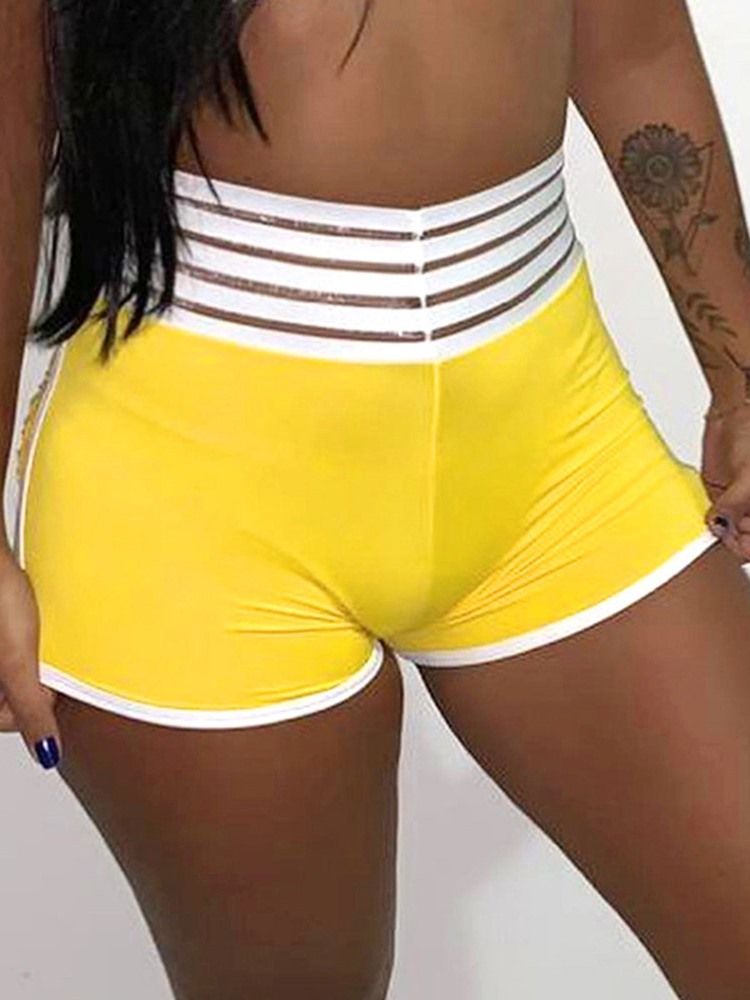 Damen Atmungsaktive Feste Laufshorts Yogahose