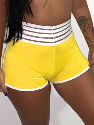 Damen Atmungsaktive Feste Laufshorts Yogahose