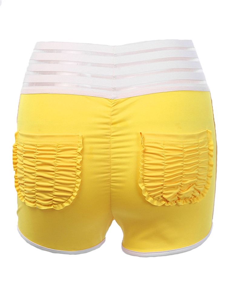 Damen Atmungsaktive Feste Laufshorts Yogahose