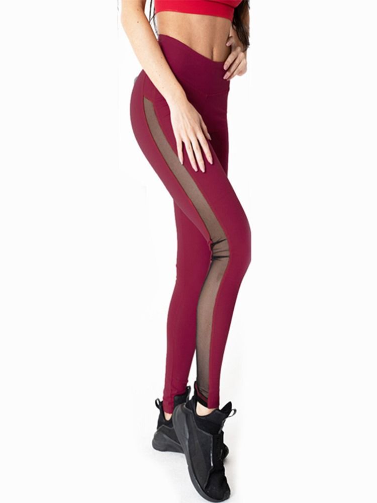 Damen Atmungsaktive Mesh-patchwork-leggings In Voller Länge Yogahosen Tiktok-leggings Mit Hoher Taille