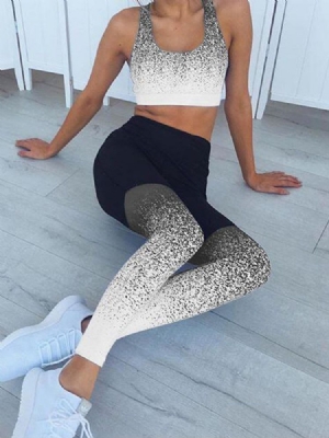 Damen Blumendruck Atmungsaktive Patchwork Yogahose Yogahose Hohe Taille Tiktok Leggings