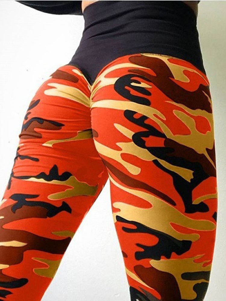 Damen Camouflage Anti-schweiß Yoga Leggings Yogahose Tiktok Leggings Mit Hoher Taille