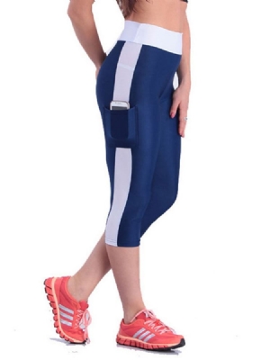 Damen-farbblock-atmungsaktive Mid-waden-sport-gymnastik-short-leggings