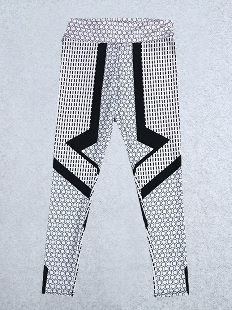 Damen-farbblock-geometrischer Druck Push-up-yogahose Mit Hoher Taille Tiktok-leggings