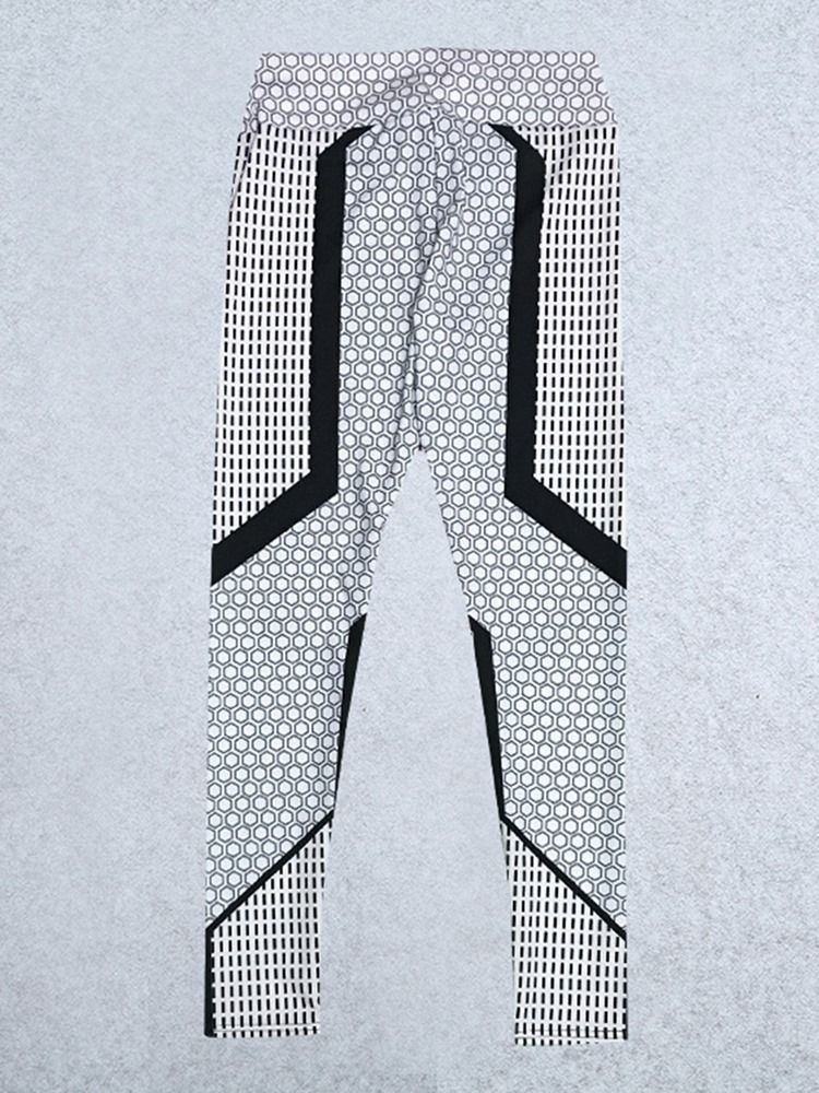 Damen-farbblock-geometrischer Druck Push-up-yogahose Mit Hoher Taille Tiktok-leggings