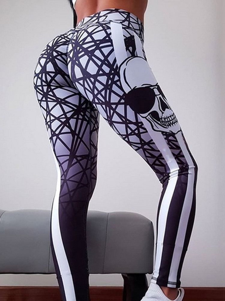 Damen-farbblockdruck In Voller Länge Gym Sport Yogahosen Tiktok Leggings Mit Hoher Taille Wa