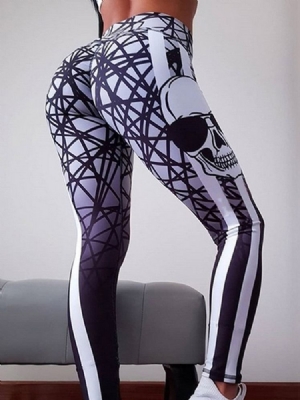 Damen-farbblockdruck In Voller Länge Gym Sport Yogahosen Tiktok Leggings Mit Hoher Taille Wa