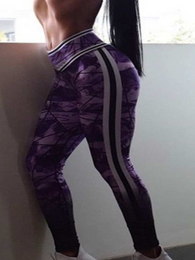 Damen-farbblockdruck In Voller Länge Gym Sport Yogahosen Tiktok Leggings Mit Hoher Taille Wa