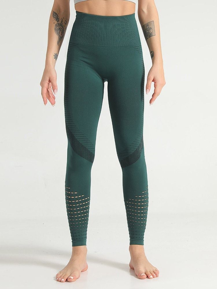 Damen Feste Patchwork-nylon-anti-schweiß-yogahose In Voller Länge Mit Hoher Taille Tiktok-leggings