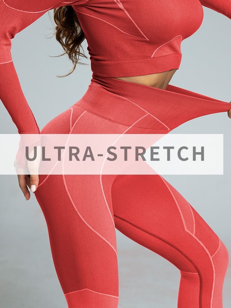 Damen Gestreifte Nylon-frauen-yogahose In Voller Länge Mit Hoher Taille Tiktok-leggings