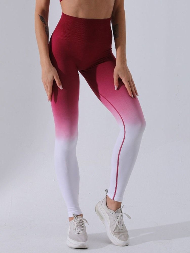 Damen Gradient Nylon Atmungsaktive Ganzkörper Laufhose Yogahose Hohe Taille Tiktok Leggings