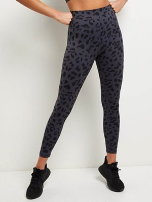 Damen Leopard Baumwollmischungen Schnell Trocknende Sommer Tennishose Yogahose Tiktok Leggings Mit Hoher Taille