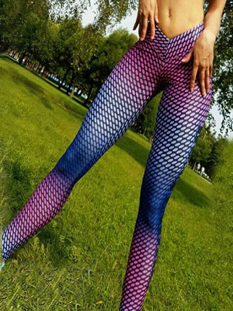 Damen Polyester Letter Print Weibliche Yogahose Hohe Taille Tiktok Leggings