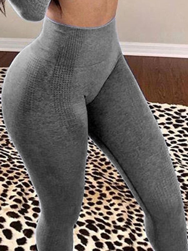 Damen Polyester Solide Nahtlose Gelenk Atmungsaktiv Weibliche Knöchellange Yogahose Hohe Taille Tiktok Leggings