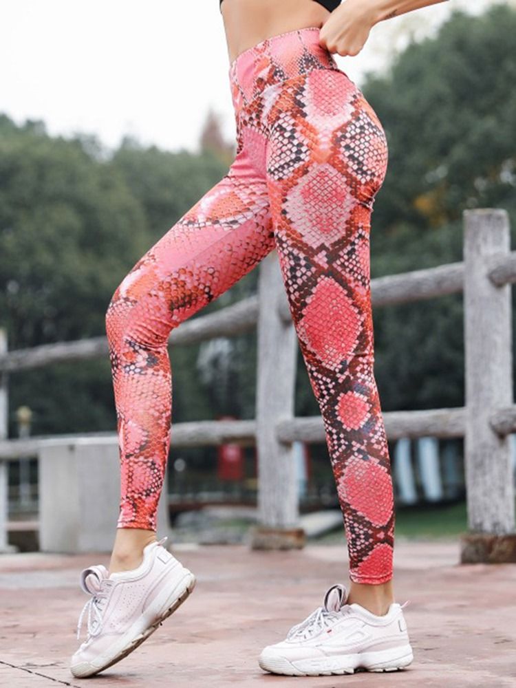 Damen Print Anti-schweiß Serpentine Gym Sport Leggings Yogahose Tiktok Leggings Mit Hoher Taille