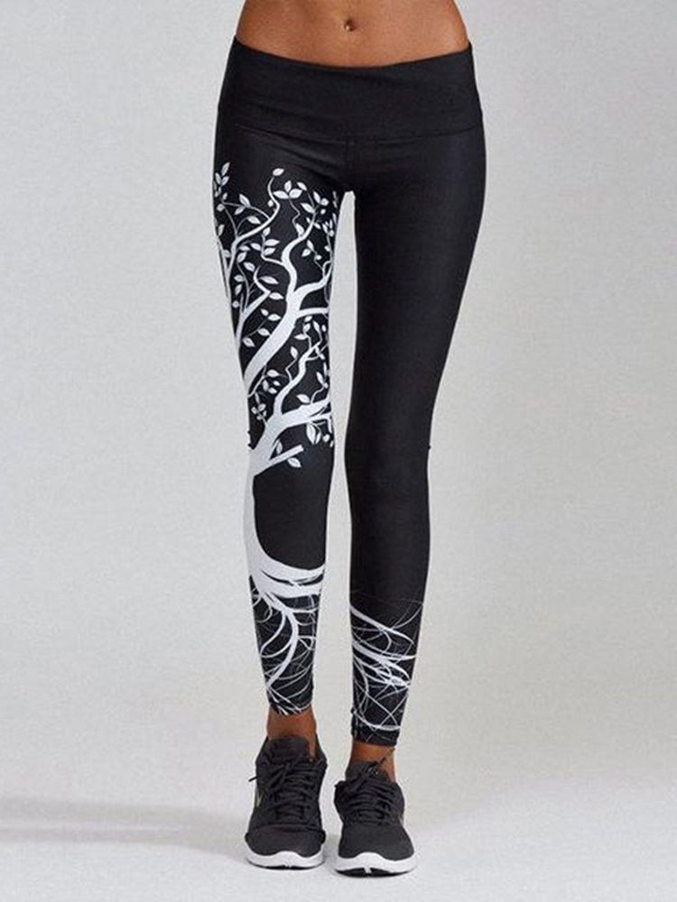 Damen Print Atmungsaktive Polyester Sommer Yogahose Hohe Taille Tiktok Leggings