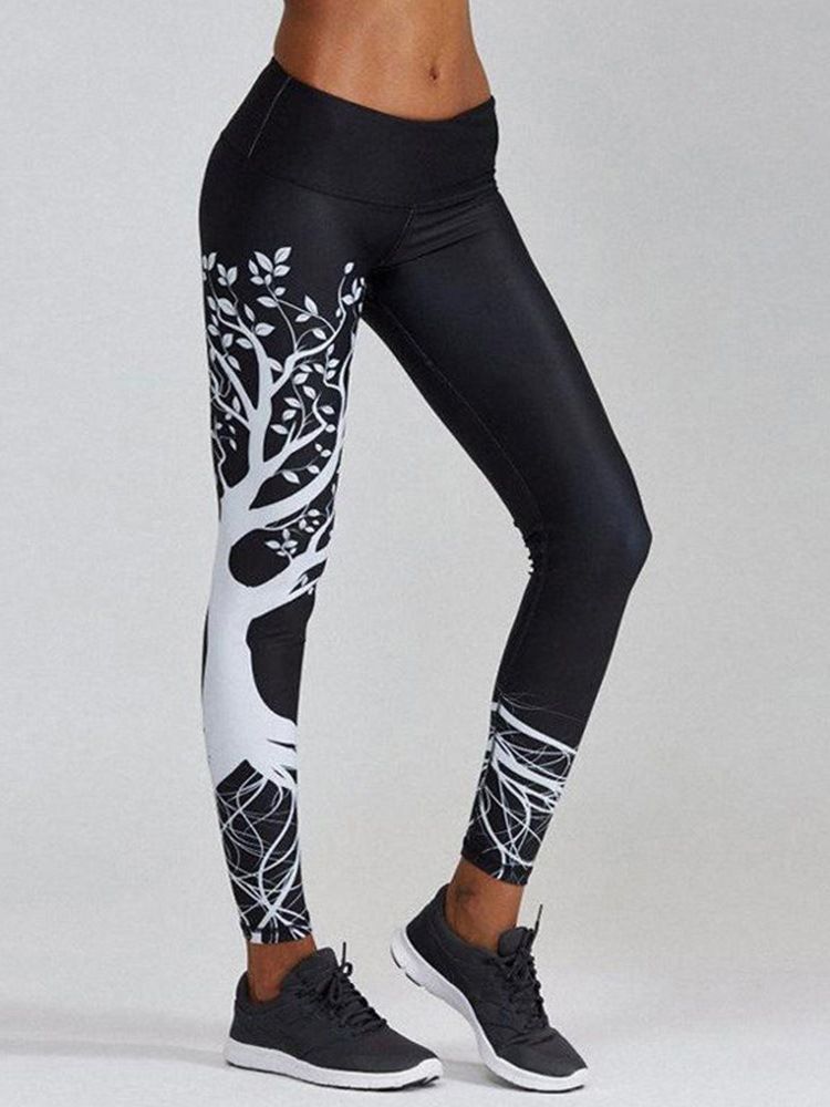 Damen Print Atmungsaktive Polyester Sommer Yogahose Hohe Taille Tiktok Leggings