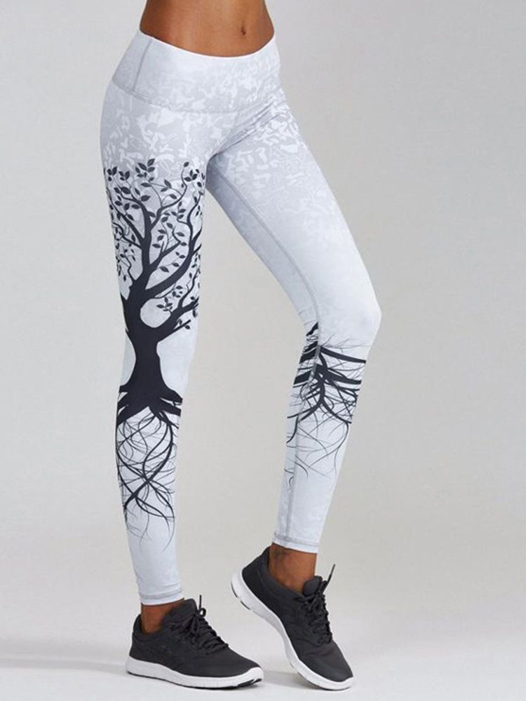 Damen Print Atmungsaktive Polyester Sommer Yogahose Hohe Taille Tiktok Leggings