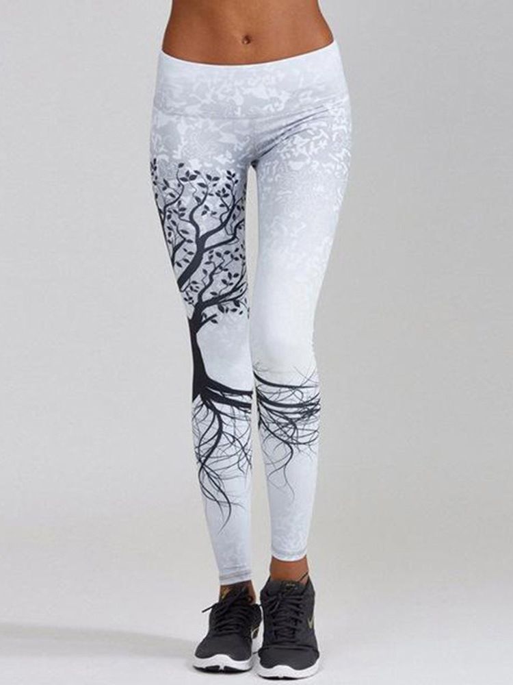 Damen Print Atmungsaktive Polyester Sommer Yogahose Hohe Taille Tiktok Leggings