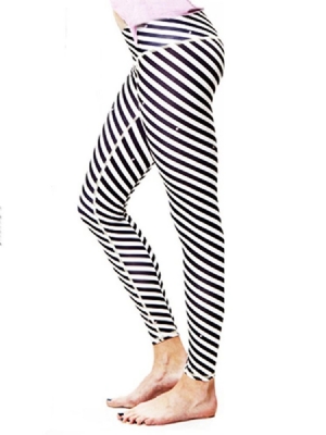 Damen Quick Dry Print Zebrastreifen Yogahose Hohe Taille Tiktok Leggings