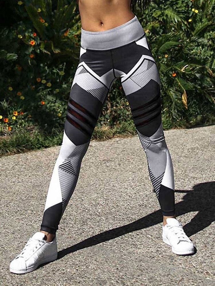 Damen Schnell Trocknende Farbblock-polyester-yoga-hosen In Voller Länge Tiktok-leggings Mit Hoher Taille