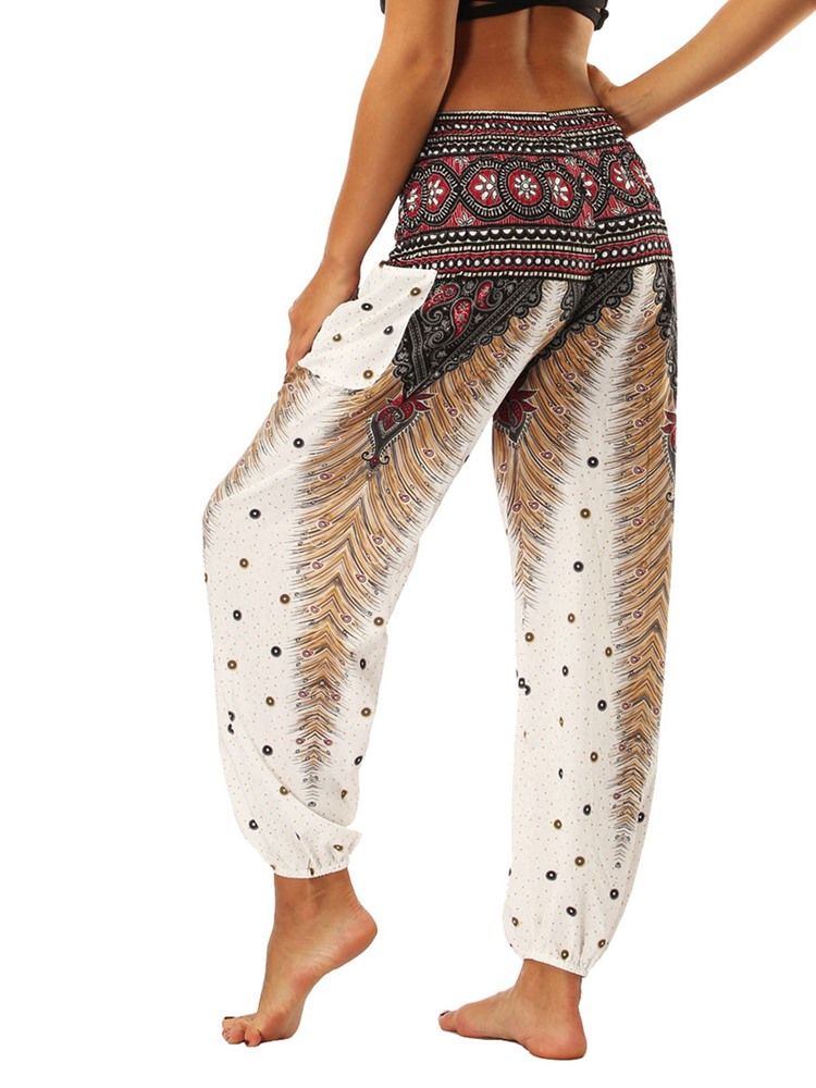 Damen Yoga Haremshose Mit Geometrischem Boho-print Im Sommer