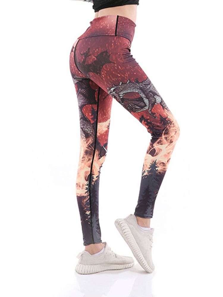 Frauen Anti-schweiß Print Cartoon Yoga Hose Hohe Taille Tiktok Leggings