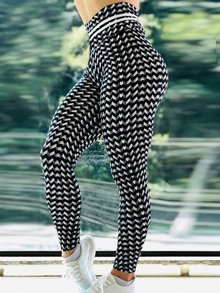 Frauen Color Block Print Hohe Taille Yoga Leggings Hohe Taille Tiktok Leggings