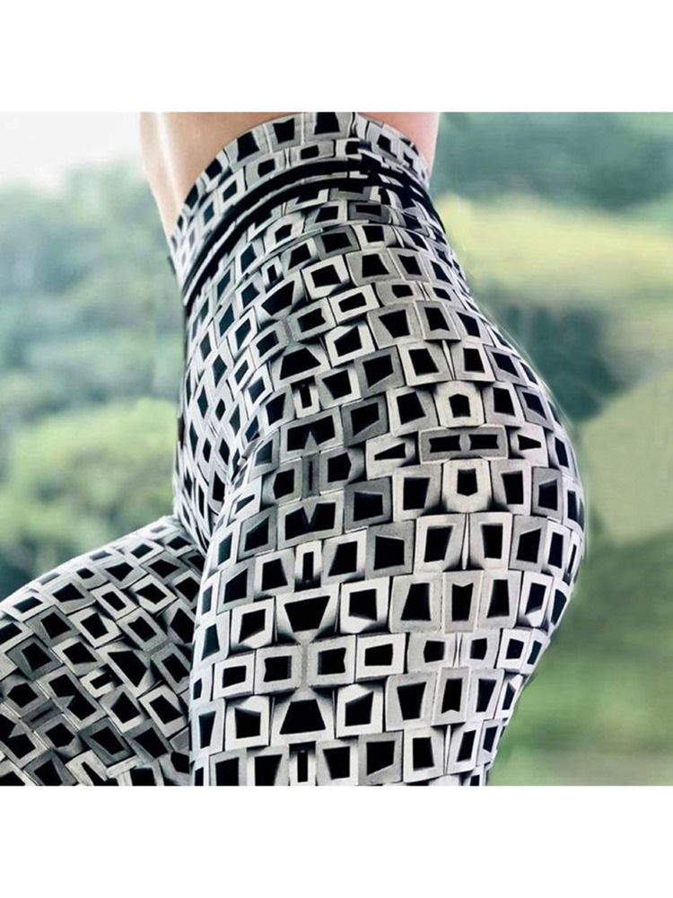 Frauen Color Block Print Hohe Taille Yoga Leggings Hohe Taille Tiktok Leggings