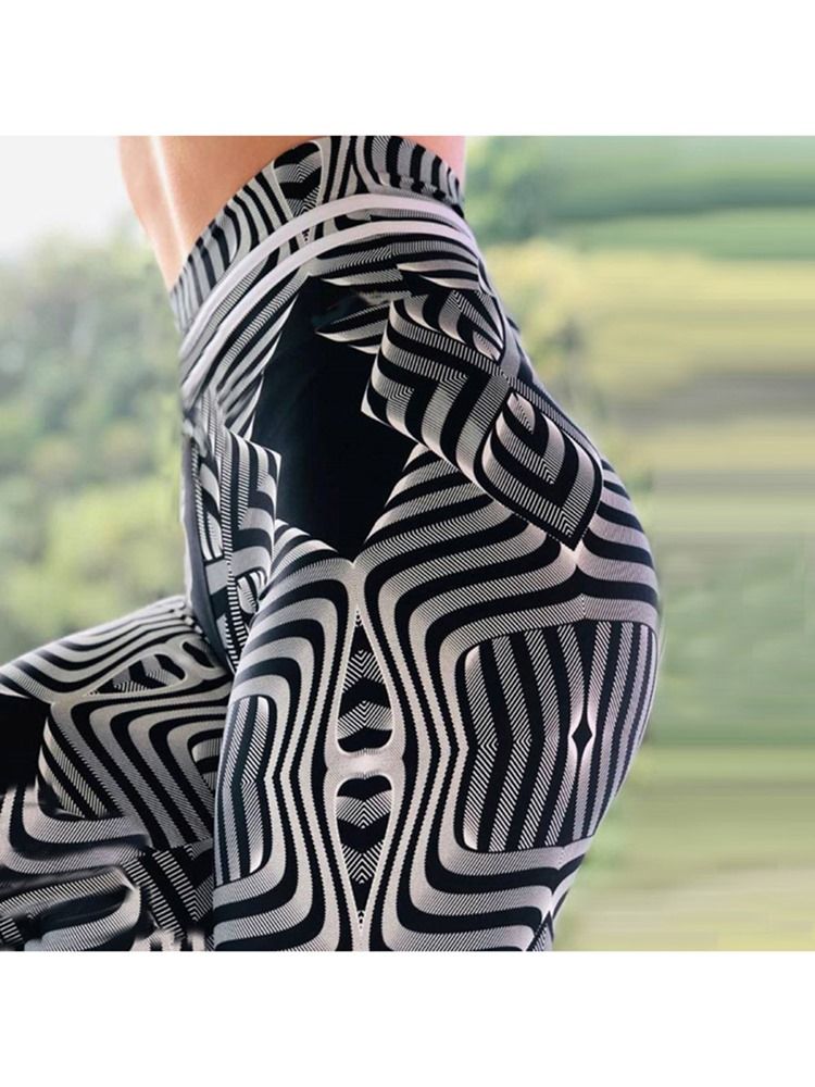 Frauen Color Block Print Hohe Taille Yoga Leggings Hohe Taille Tiktok Leggings