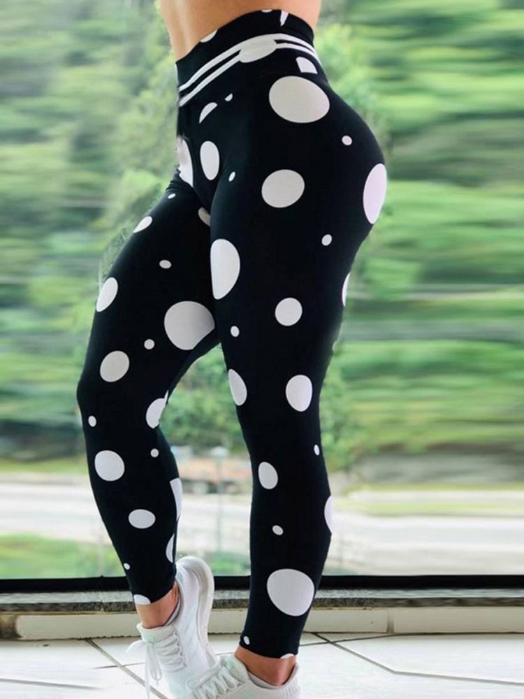 Frauen Drucken Polka Dots In Voller Länge Yogahosen Tiktok Leggings Mit Hoher Taille Wa