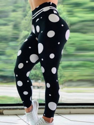 Frauen Drucken Polka Dots In Voller Länge Yogahosen Tiktok Leggings Mit Hoher Taille Wa