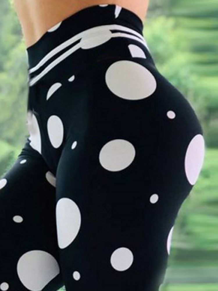 Frauen Drucken Polka Dots In Voller Länge Yogahosen Tiktok Leggings Mit Hoher Taille Wa