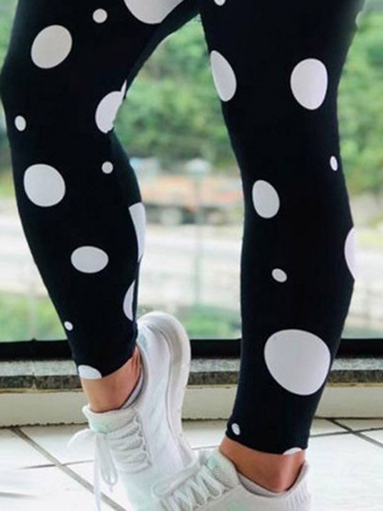 Frauen Drucken Polka Dots In Voller Länge Yogahosen Tiktok Leggings Mit Hoher Taille Wa