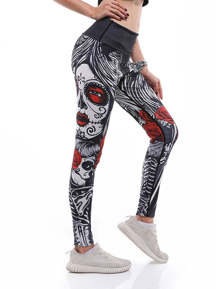 Frauen Print Cartoon Anti-schweiß Gym Sport Yoga Hosen Hohe Taille Tiktok Leggings