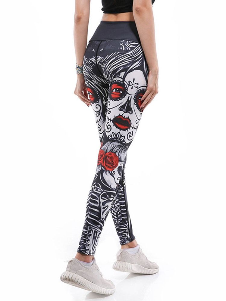 Frauen Print Cartoon Anti-schweiß Gym Sport Yoga Hosen Hohe Taille Tiktok Leggings