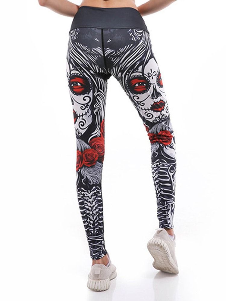 Frauen Print Cartoon Anti-schweiß Gym Sport Yoga Hosen Hohe Taille Tiktok Leggings