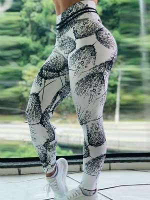 Frauen Print Color Block Atmungsaktive Ganzkörper Leggings Yogahose Hohe Taille Tiktok Leggings