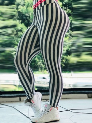 Frauen Stripe Print Hohe Taille Push Up Yoga Leggings Hohe Taille Tiktok Leggings