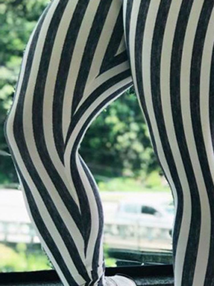 Frauen Stripe Print Hohe Taille Push Up Yoga Leggings Hohe Taille Tiktok Leggings