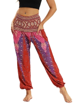 Geometrische Yoga-haremshose Mit Boho-print Für Damen