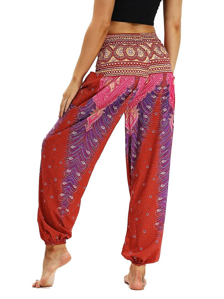 Geometrische Yoga-haremshose Mit Boho-print Für Damen