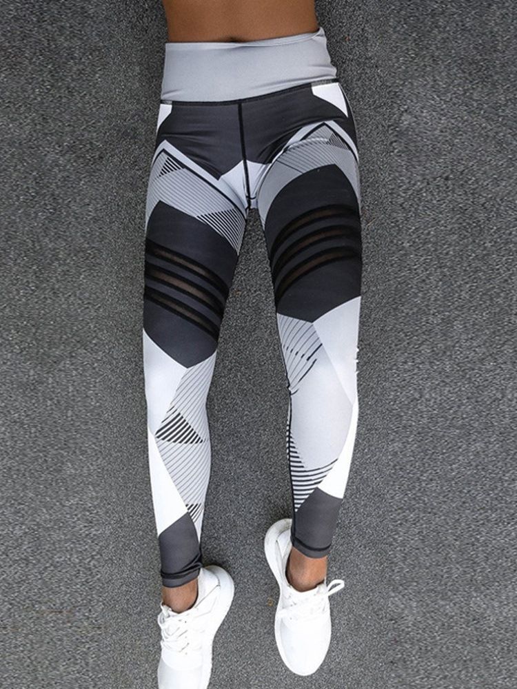 Geometrischer Druck Damen Yogahose Tiktok Leggings Mit Hoher Taille