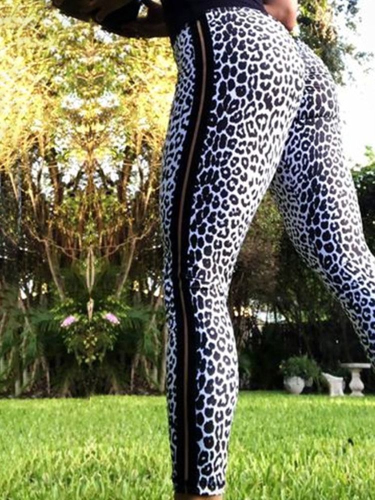 Leopard Print Atmungsaktive Damen Yogahose Tiktok Leggings Mit Hoher Taille