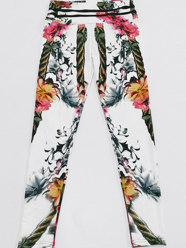 Print Blumenpeitsche Nylon Hohe Taille Damen Leggings Yogahose Hohe Taille Tiktok Leggings