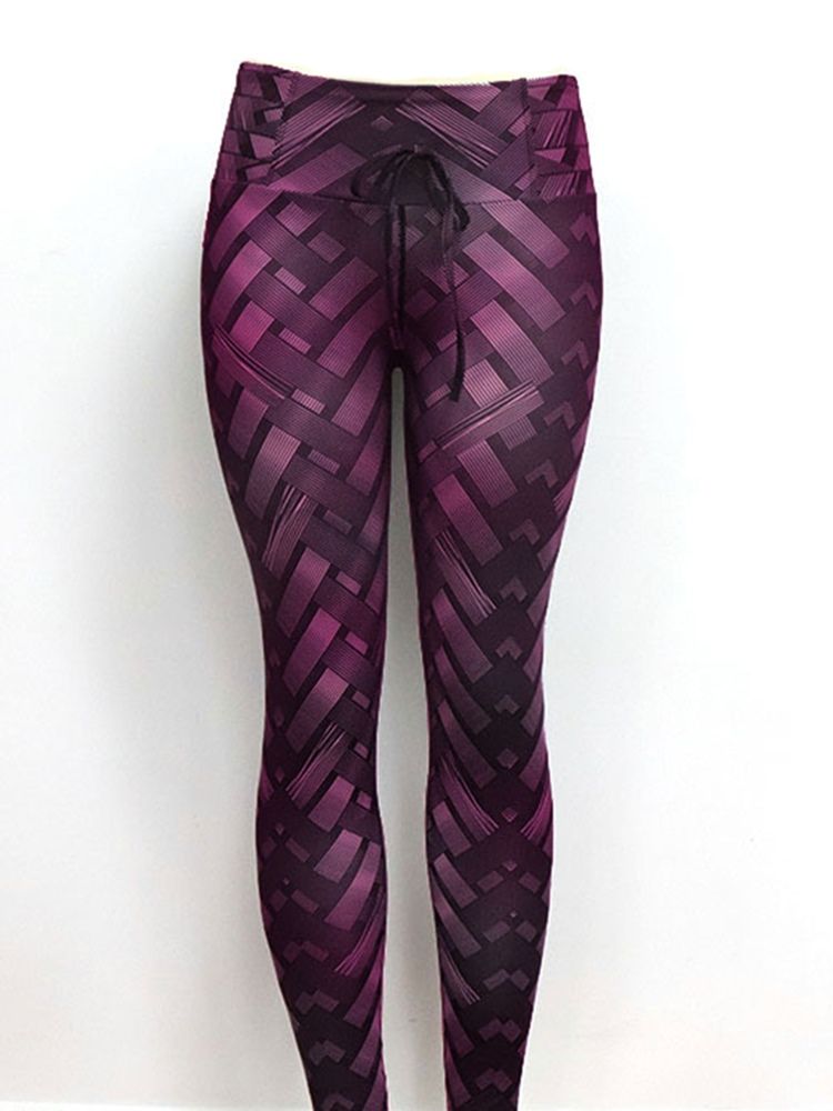 Solid Weave Print Damen Yogahose Tiktok Leggings Mit Hoher Taille