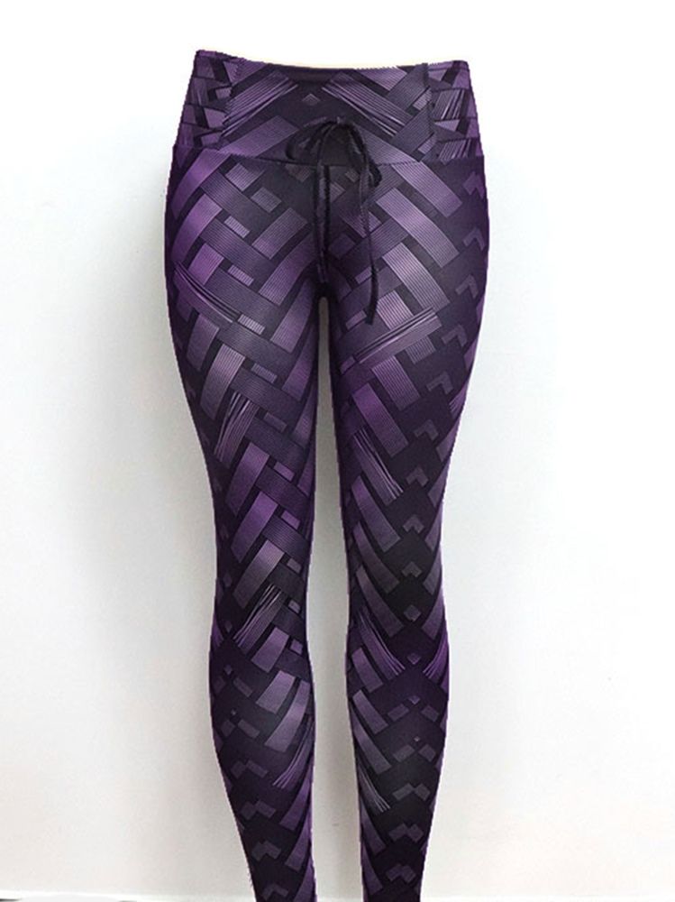 Solid Weave Print Damen Yogahose Tiktok Leggings Mit Hoher Taille