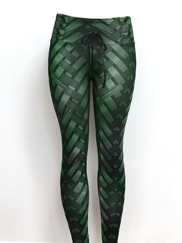 Solid Weave Print Damen Yogahose Tiktok Leggings Mit Hoher Taille